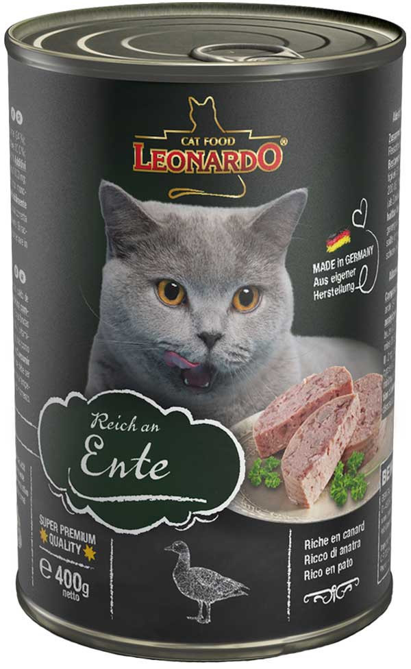 LEONARDO Cat Food Wet Food Duck 800g