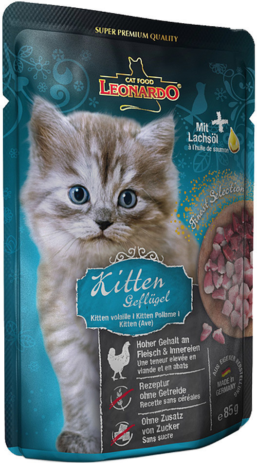 LEONARDO Cat Food Finest Selection Kitten Poultry 85g