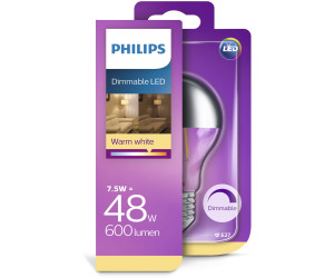 Philips LED Kopfspiegellampe 7,5 Watt silber verspiegelt E27 Birne Leuchte Licht 