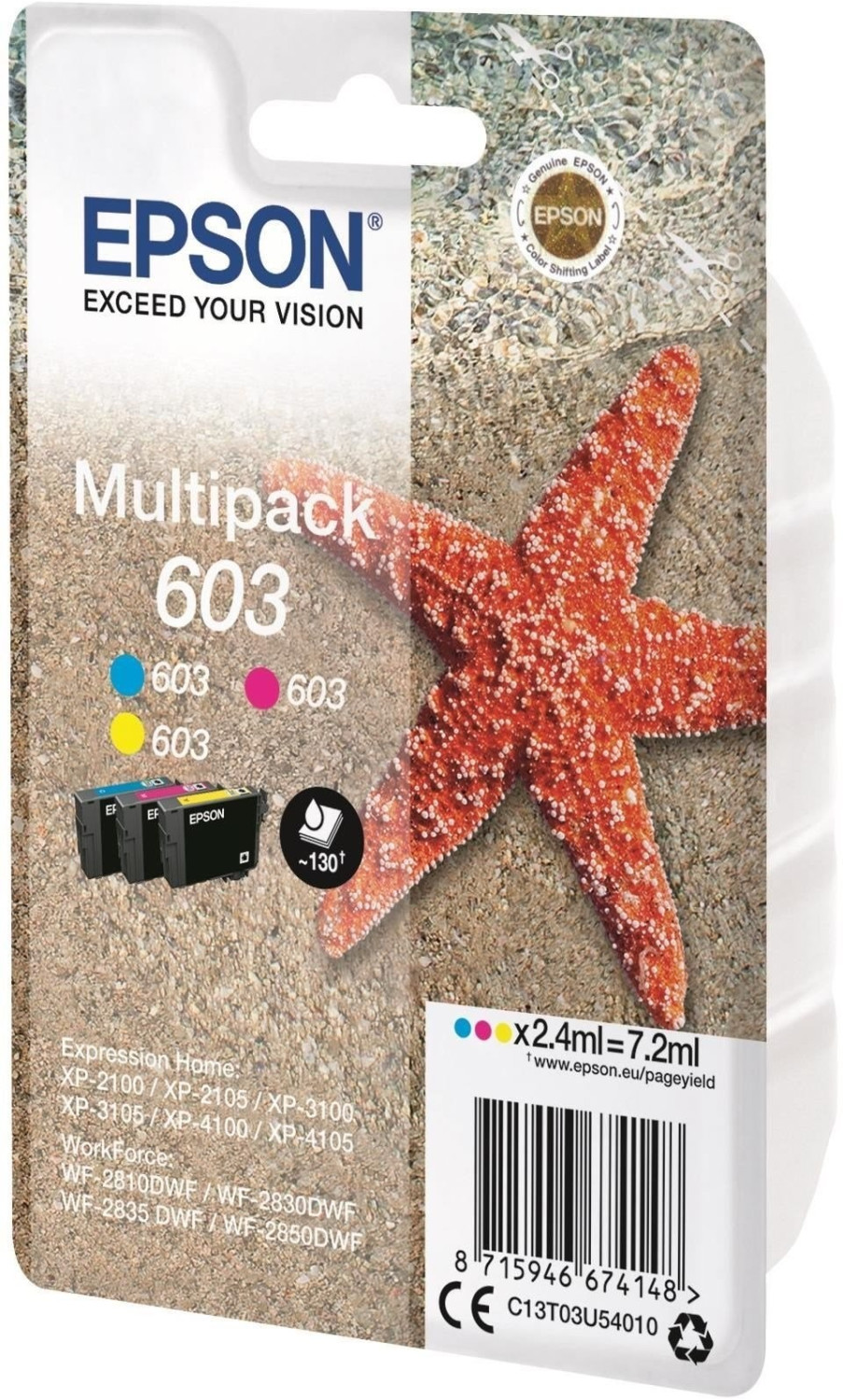 Epson 603 bei 3-farbig Multipack 18,48 Preisvergleich (C13T03U54010) | ab €