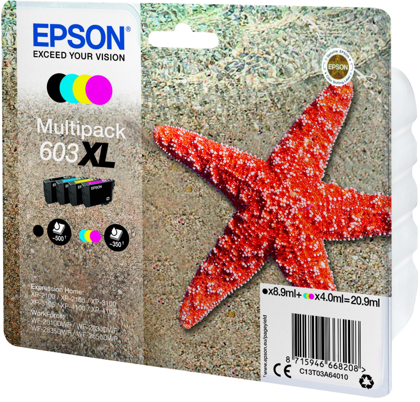 Epson 603xl Multipack 4 Farbig C13t03a64010 Ab 6225 € Juni 2024 Preise Preisvergleich Bei 8865