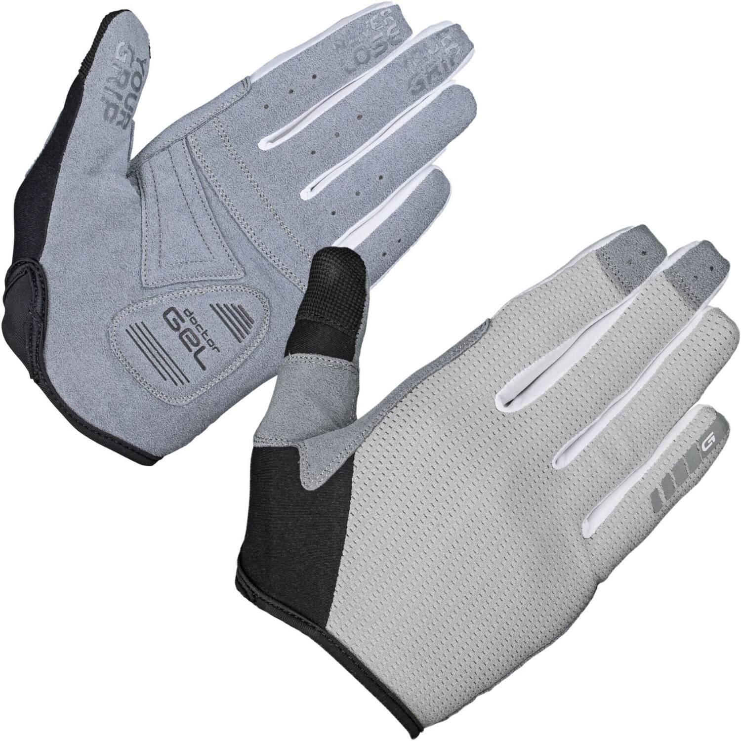 GripGrab Shark Padded Full Finger Gloves grey