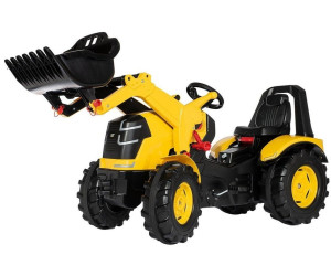 Rolly Toys CAT Lader Traktor mit Anhänger Trettraktor mit Frontlader gelb 