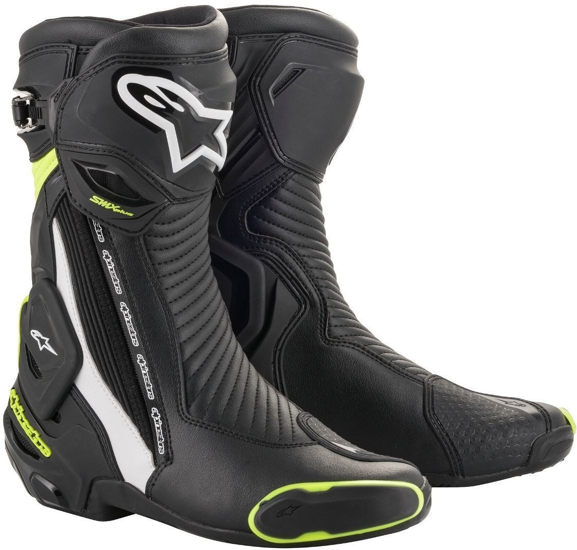 Photos - Motorcycle Boots Alpinestars SMX Plus V2 Boots Black/White/Yellow 