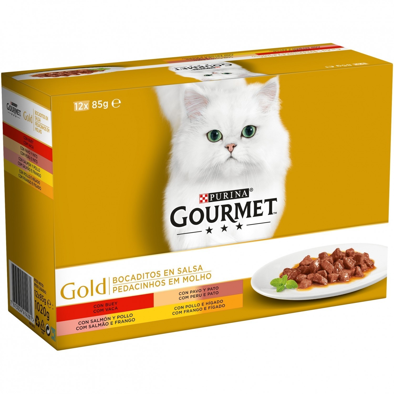 Gourmet Gold snacks in salsa with salmon and chicken (85g)