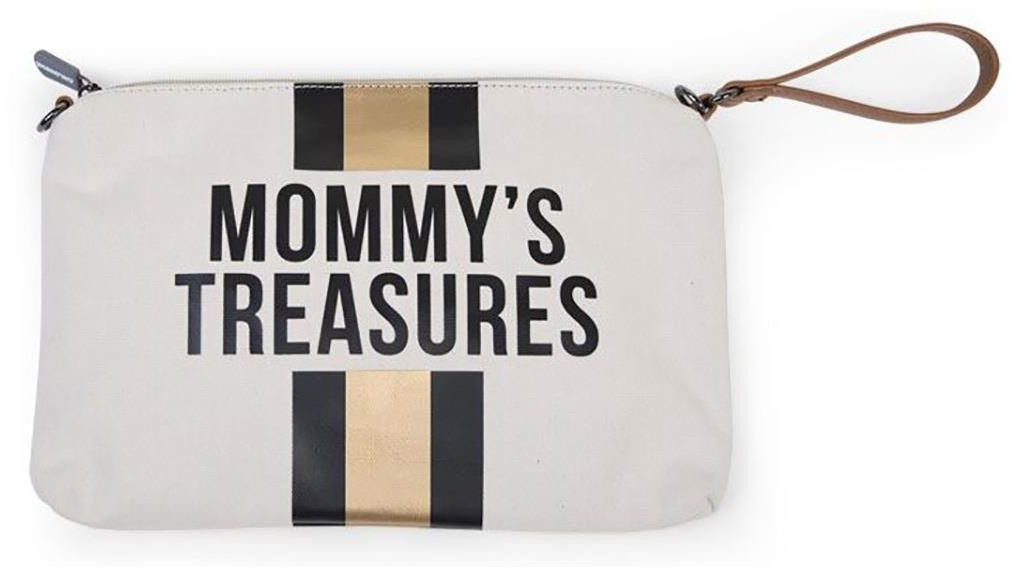 Childhome Mommy Clutch Off White Stripes Black Gold