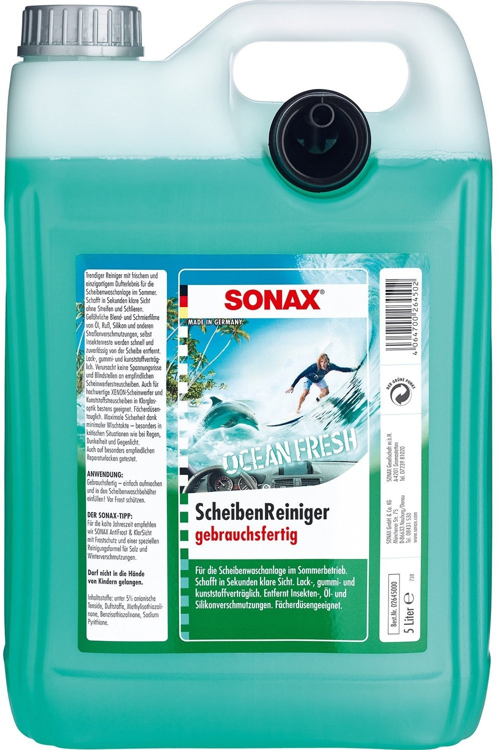 Sonax 02645000 ScheibenReiniger gebrauchsfertig Ocean-Fresh 5 l ab 6,65 €