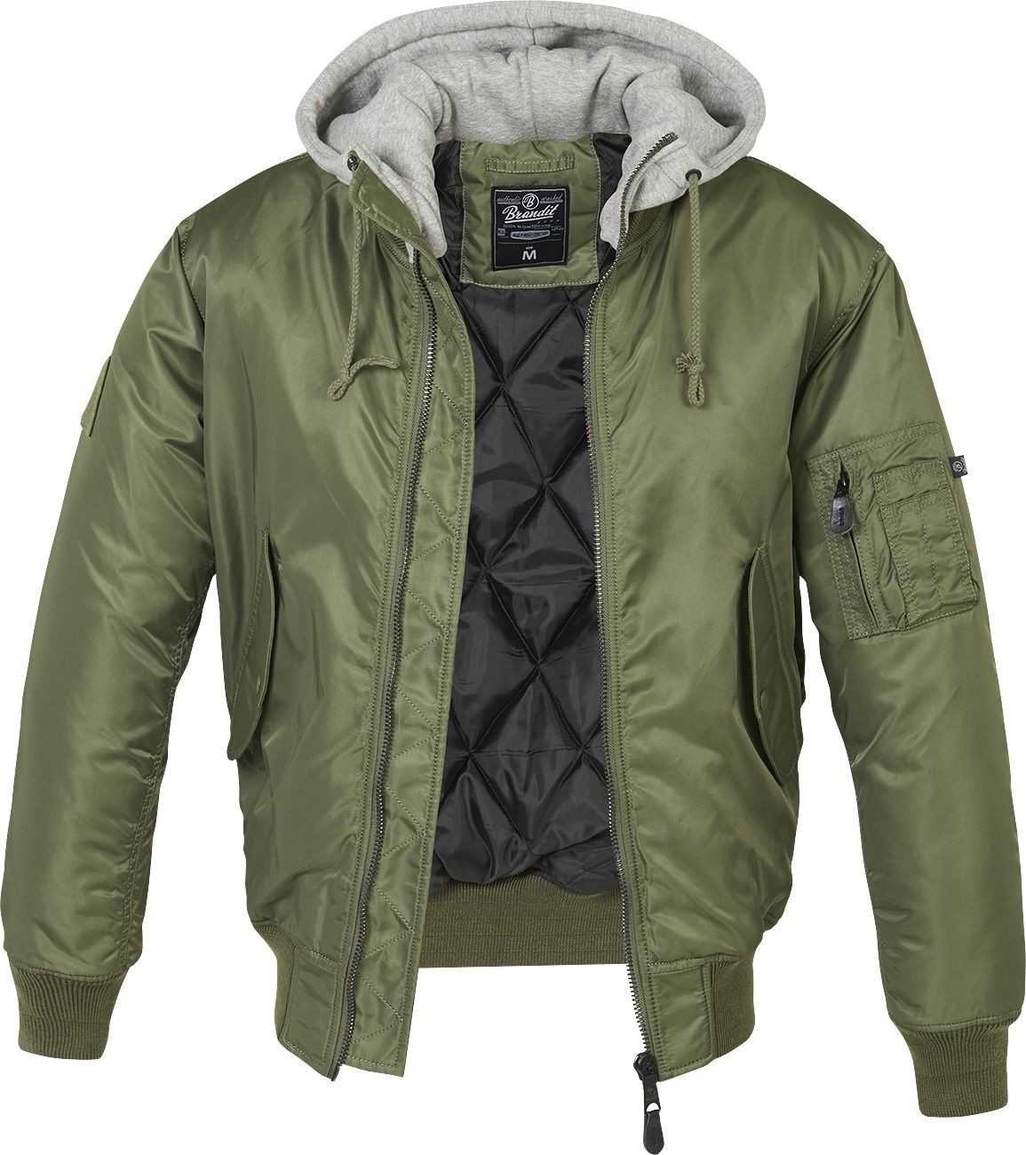 Buy Brandit MA1 Sweat Hooded Jacket olive-grey from £43.99 (Today ...