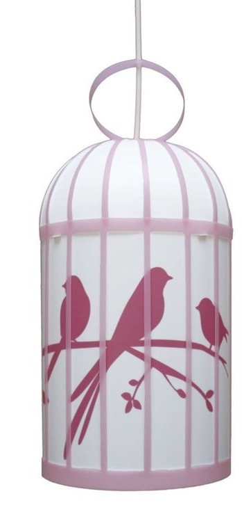 Rosemonde et Michel Coudert Suspension cage aux oiseaux rose
