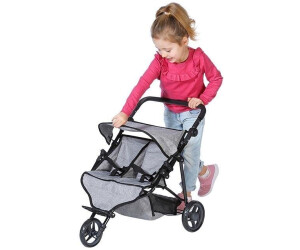 Knorrtoys Duo Zwillingsjogger Buggy Puppenwagen jeans grey 