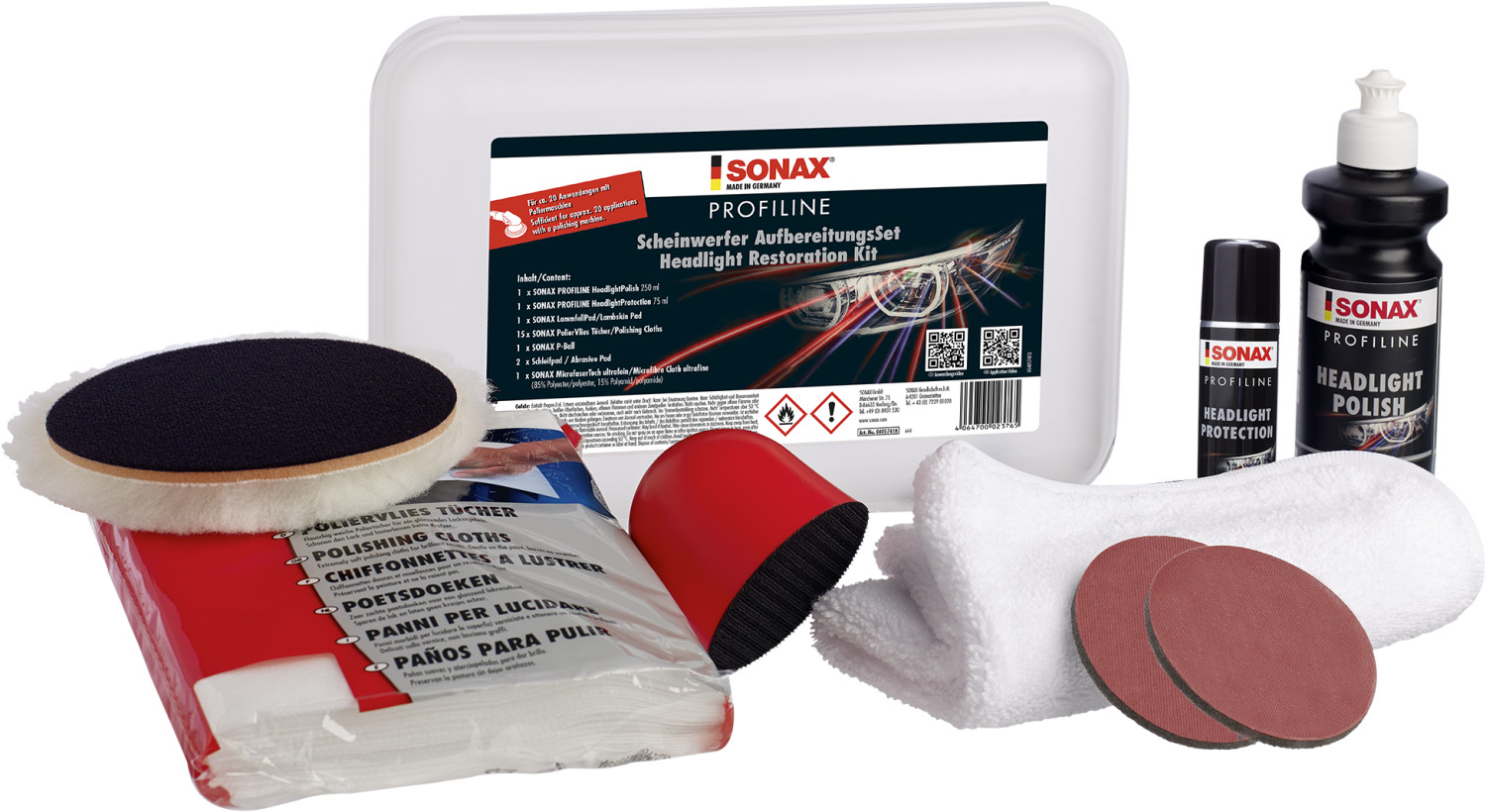 Sonax - Scheinwerfer Aufbereitungsset klein - Endverbraucher Set –  ADVANTUSE - Autopflegeshop