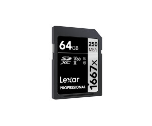 Lexar Lexar 128GB Professionnel 1667x Uhs-Ii V60 U3 SDXC Full-Hd 4K Mémoire Carte 2 De 