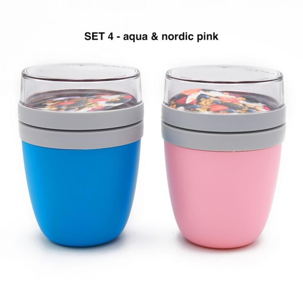 Rosti Mepal Lunchpot Ellipse 2 pcs Aqua/Nordic Pink