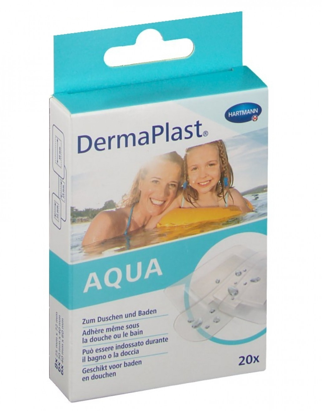 Hartmann DermaPlast Aqua plaster strips 3 sizes (20 pcs.)