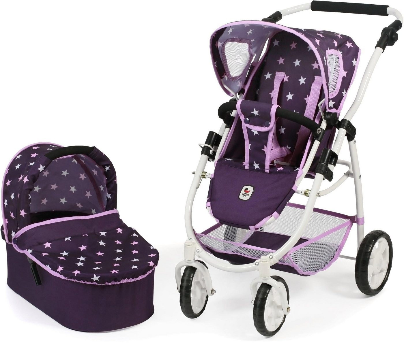 Bayer-Chic Doll's Pram Emotion 2in1 Stars Violet