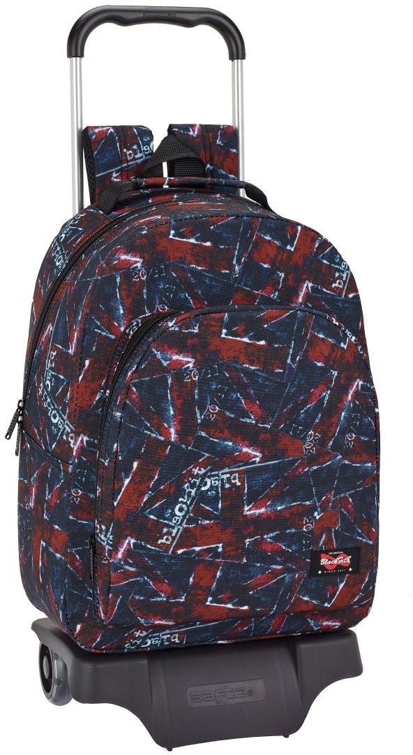 Safta Wheeled Satchel Blackfit8 flags 42 cm