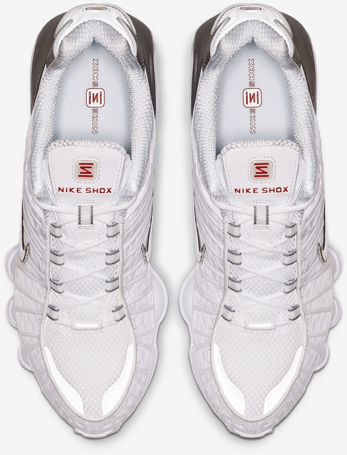 nike shox white and silver