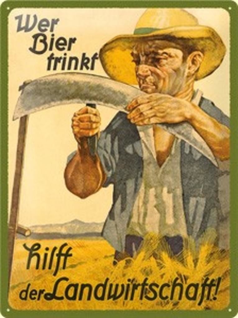 Nostalgic Art Retro metal plate Wer Bier trinkt hilft der Landwirtschaft