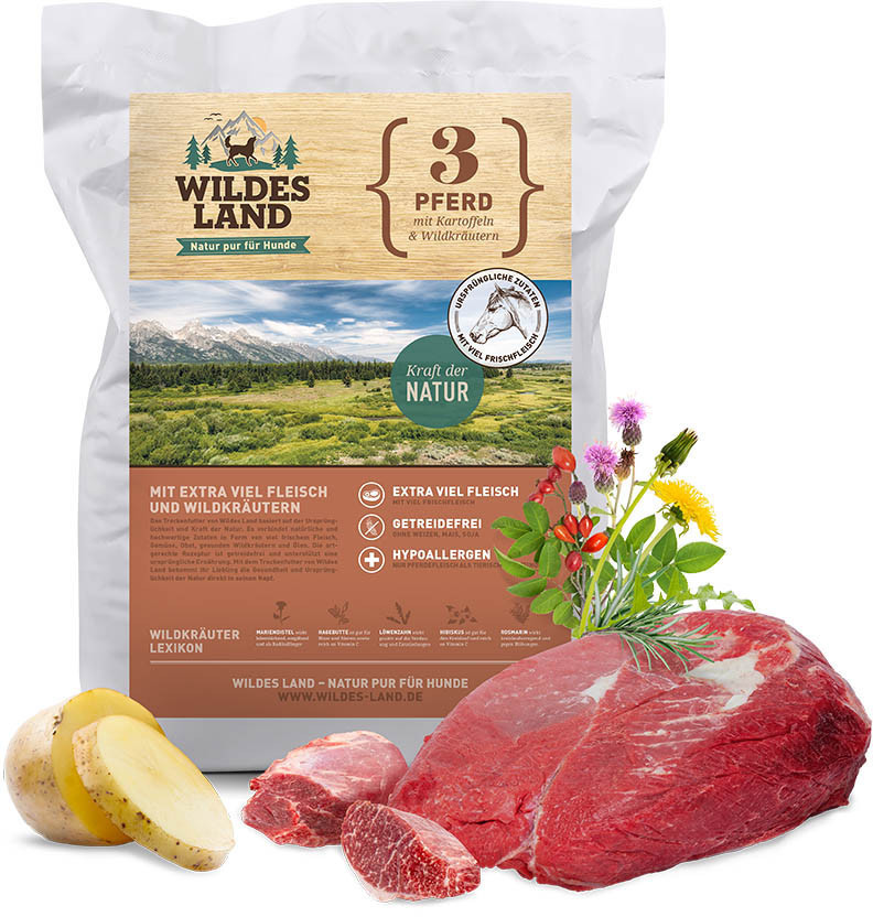 Wildes Land Croquettes pour chien 1kg Wildes Land Croquettes pour chien 1kg