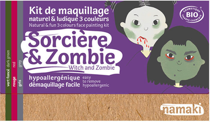 namaki Kit maquillage 3 couleurs Sorcière & Zombie
