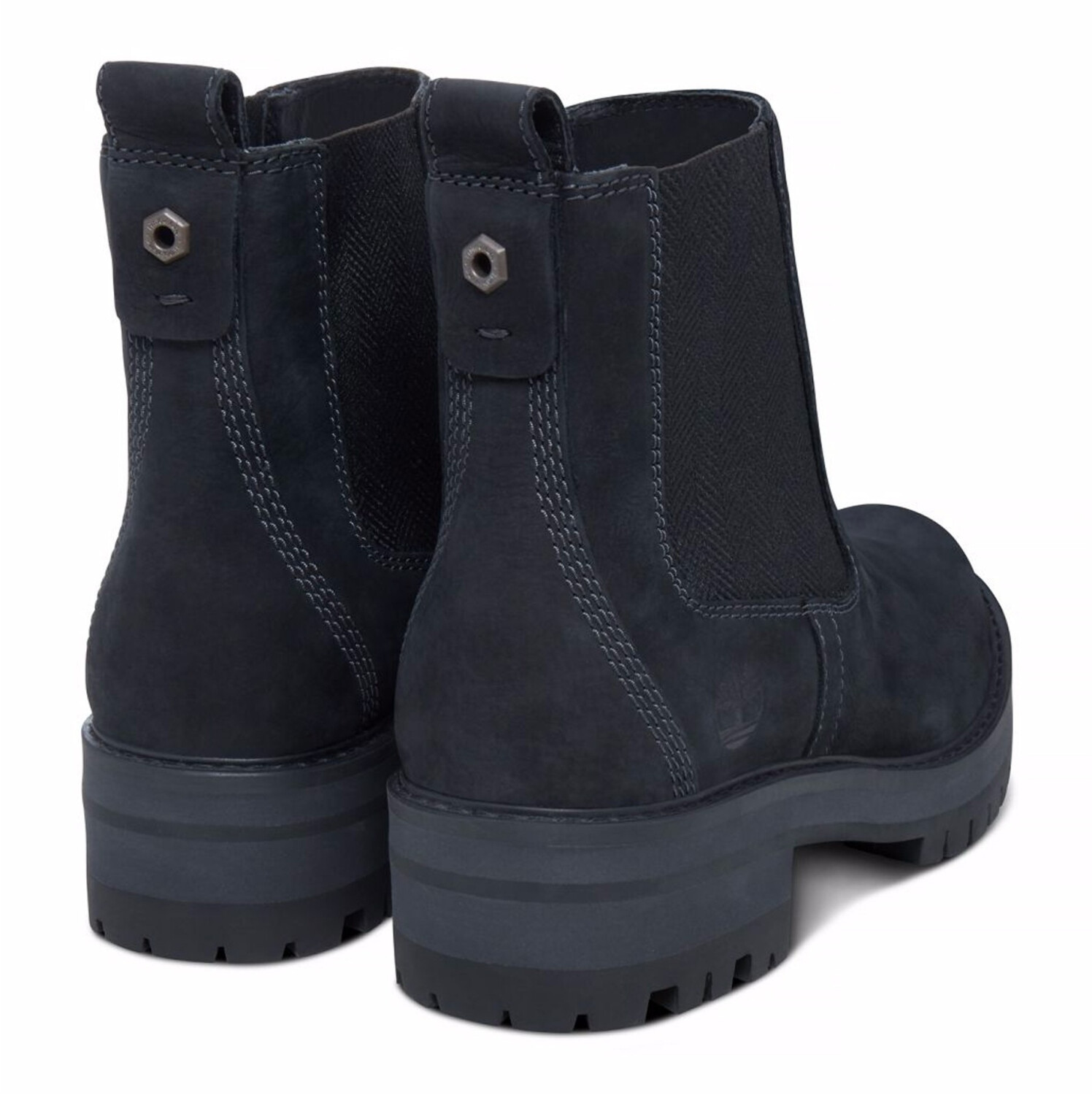 timberland courmayeur valley black leather chelsea pull on ankle boots