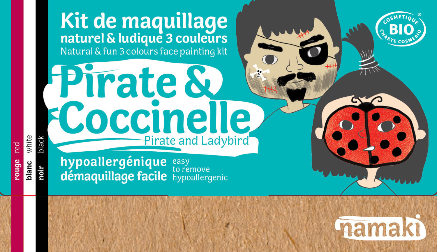 namaki Kit maquillage 3 couleurs Pirate & Coccinelle