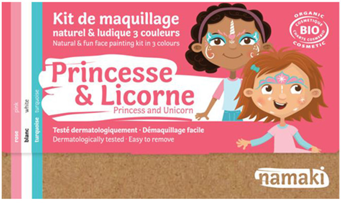 namaki Kit maquillage 3 couleurs Princesse & Licorne
