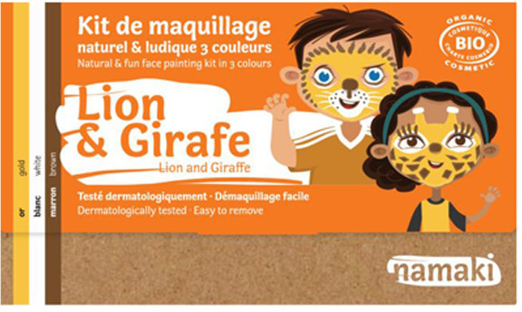 namaki Kit maquillage 3 couleurs Lion & Girafe
