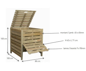 Soldes Jardipolys Composteur en bois 800 L 2024 au meilleur prix