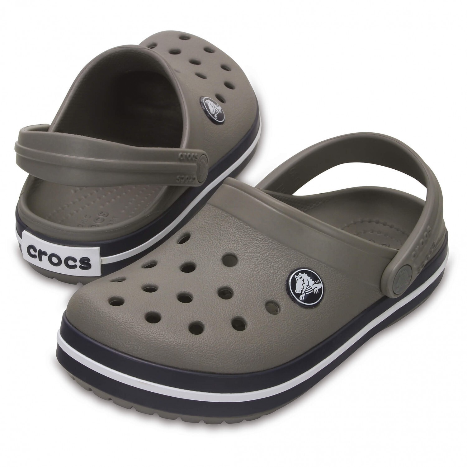 Buy Crocs Kids Crocband Smoke/Navy/White from £23.80 (Today) – Best ...