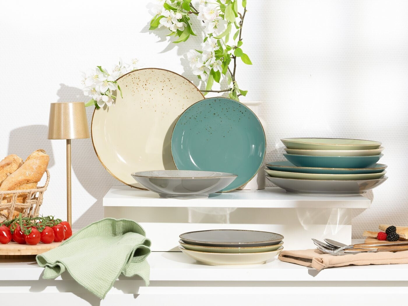 CreaTable Tafelservice Nature Collection (12-tlg.) blau grün sand ab 79,14 € (Oktober 2026)