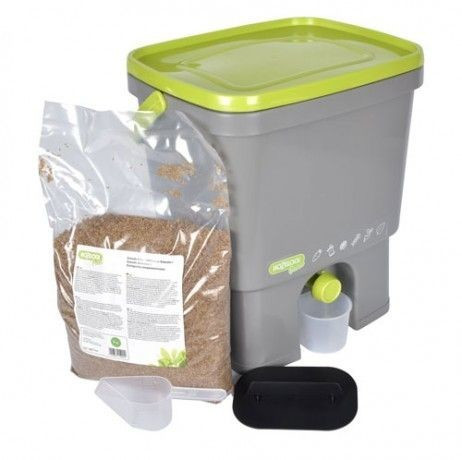 Bac à compost de cuisine gris 6,6L