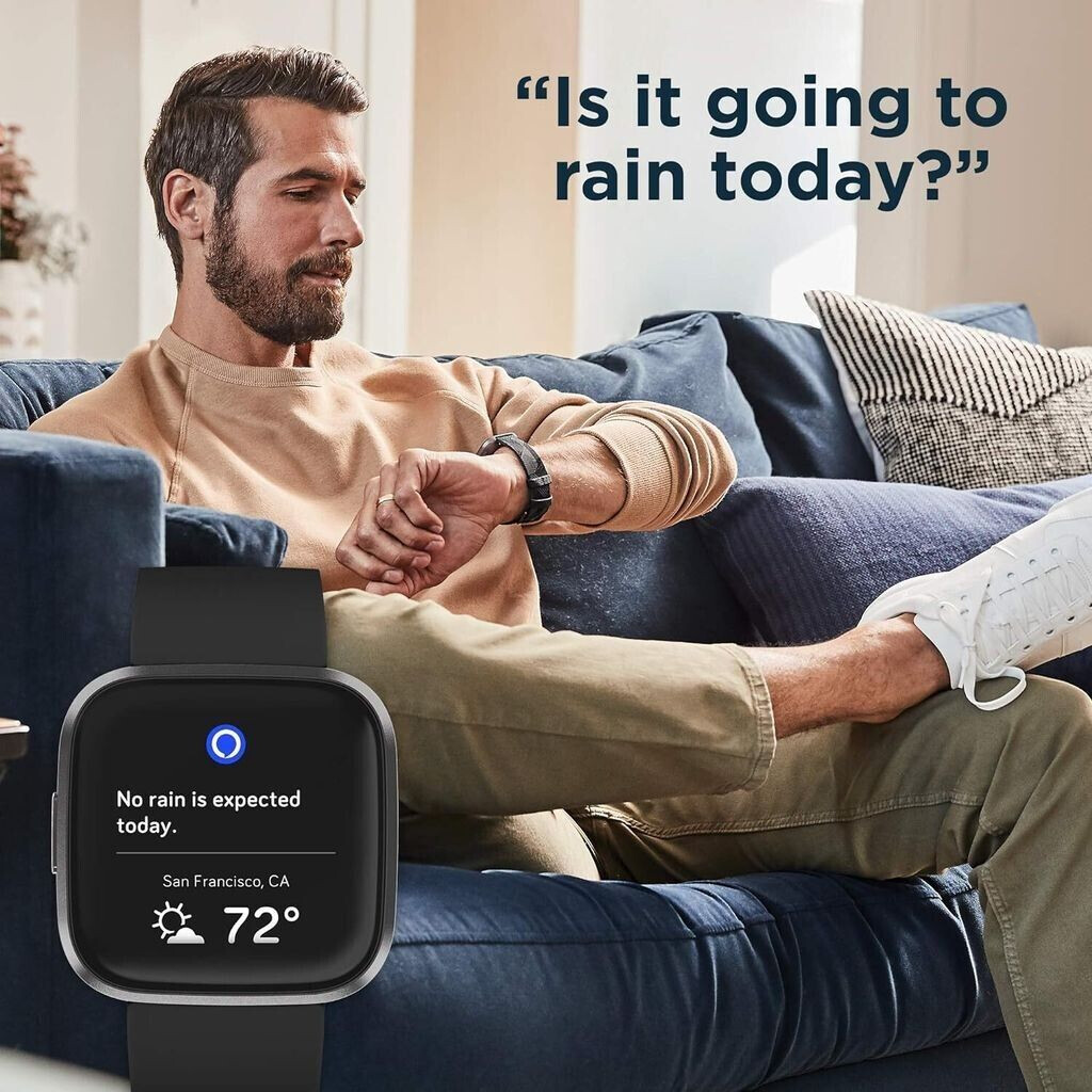 Fitbit Versa 2 Carbon Schwarz ab 104 15 Preisvergleich bei idealo