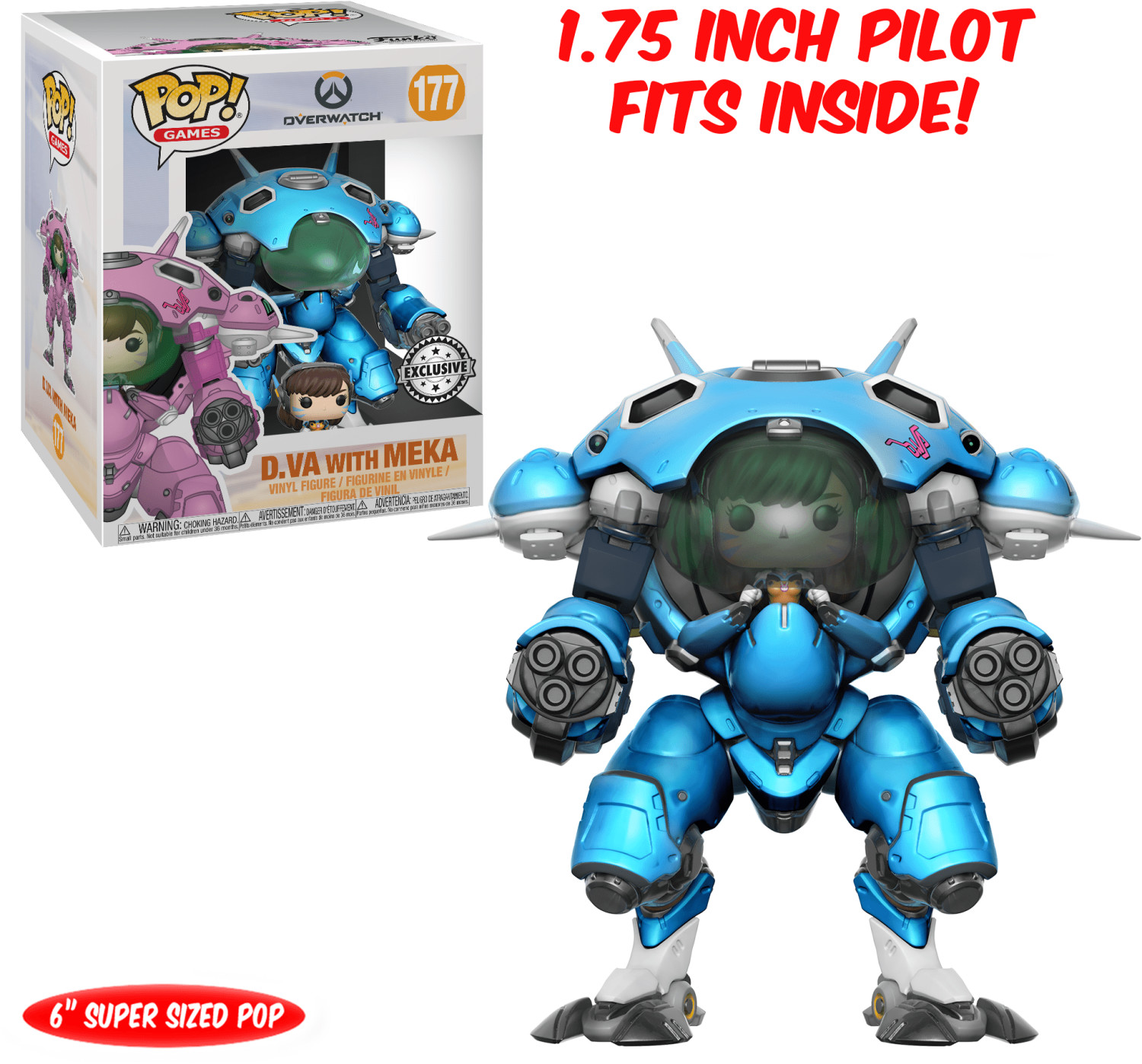 Funko Pop! Games Overwatch - D.Va Blueberry Skin 6 with Meka 1.75