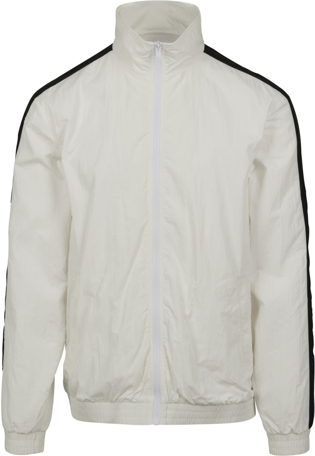 Urban Classics Striped Sleeve Crinkle Track Jacket black / white (TB2743-00224)