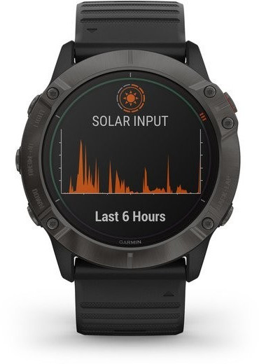 Garmin Fenix 6X Pro Solar Titan Carbon Grau Schwarz Band Smart GPS Sportuhr 