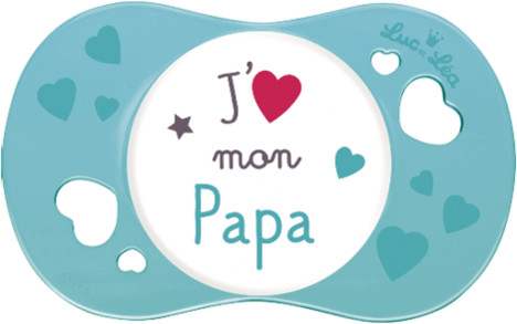 Luc et Léa Sucette symétrique J´aime mon papa 6-18 mois