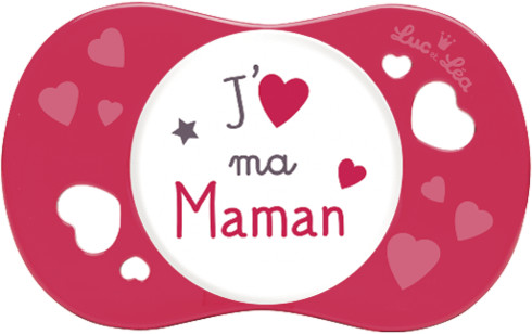 Luc et Léa Sucette symétrique J´aime ma maman 6-18 mois