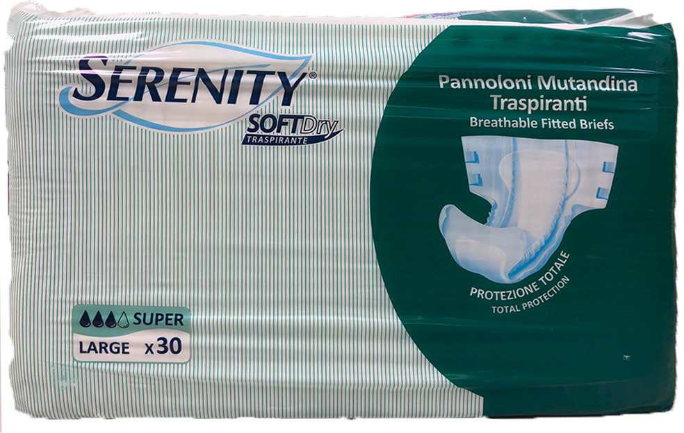Serenity Soft Dry Incontinence Diaper Super L (30 pc.)