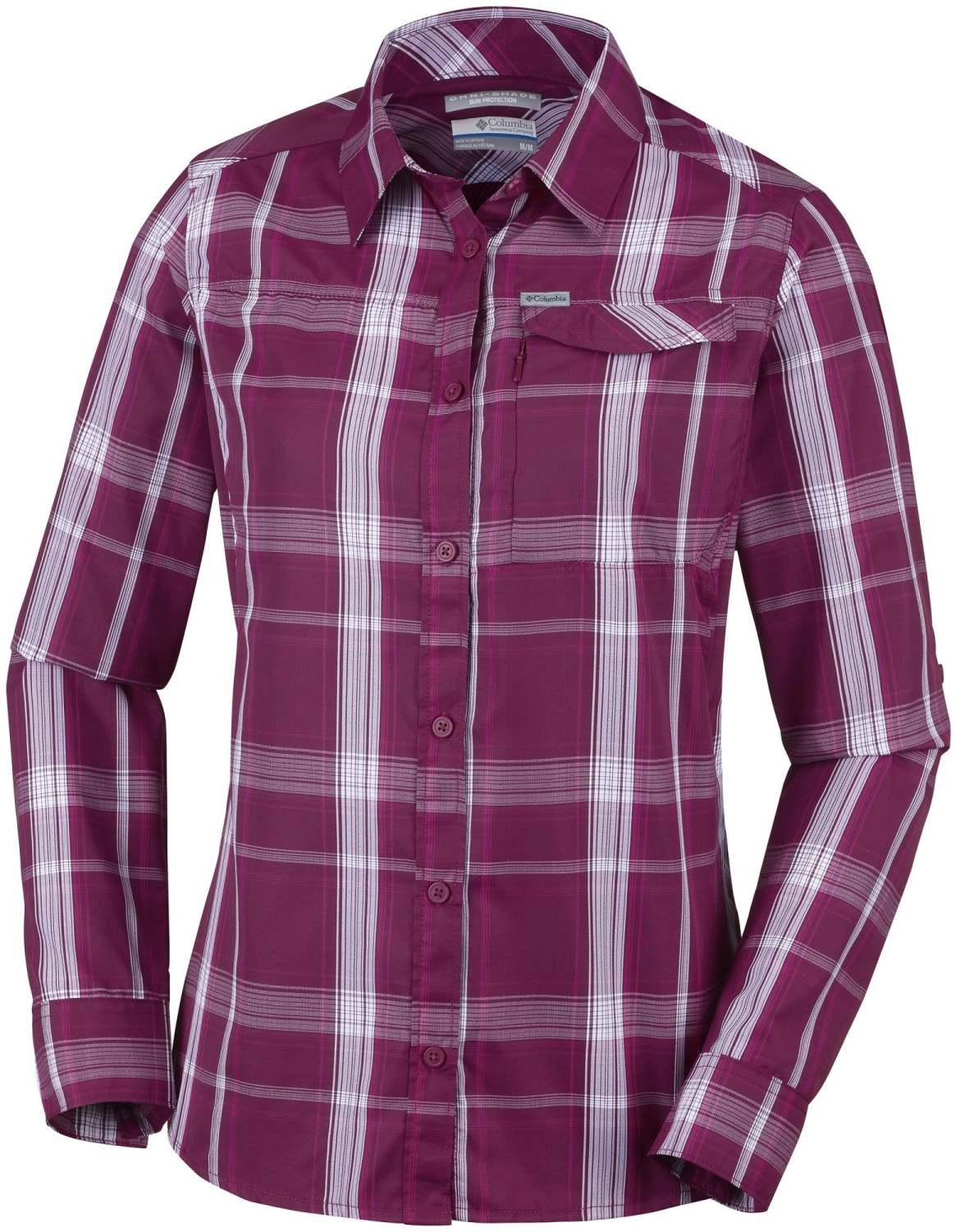 Columbia Women's Silver Ridge 2.0 Plaid Long Sleeve Shirt wine berry larg plaid