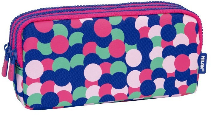 MILAN 3-Zip Pencil Case Dotty