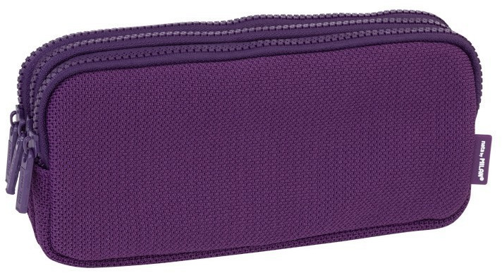 MILAN 3-Zip Pencil Case Knit Deep Purple