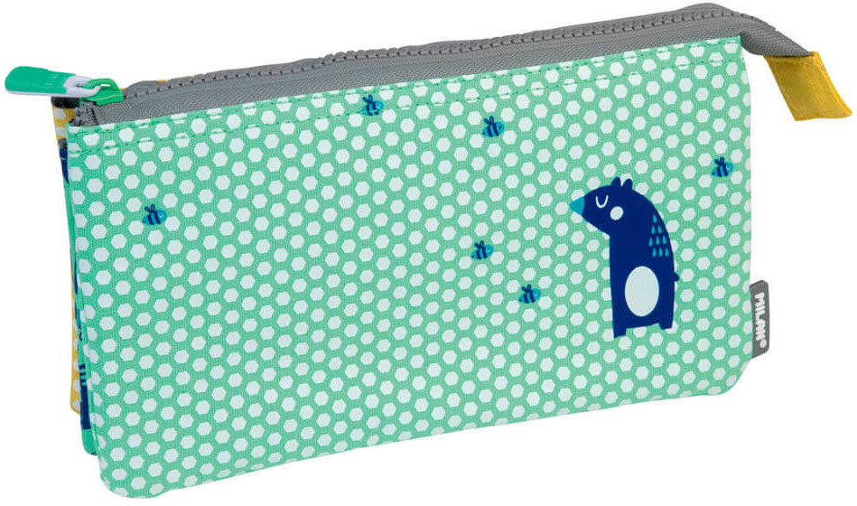 MILAN 5-Pocket pencil case Net & Lit Green
