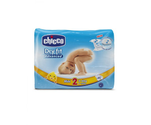 Chicco 100 PANNOLINI CHICCO Dry Fit Advanced  "TAGLIA MINI 2" 3-6 kg  4 Confezioni 