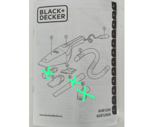 Aspirador Coche - Black + Decker NVB12AV, 12V, Gris