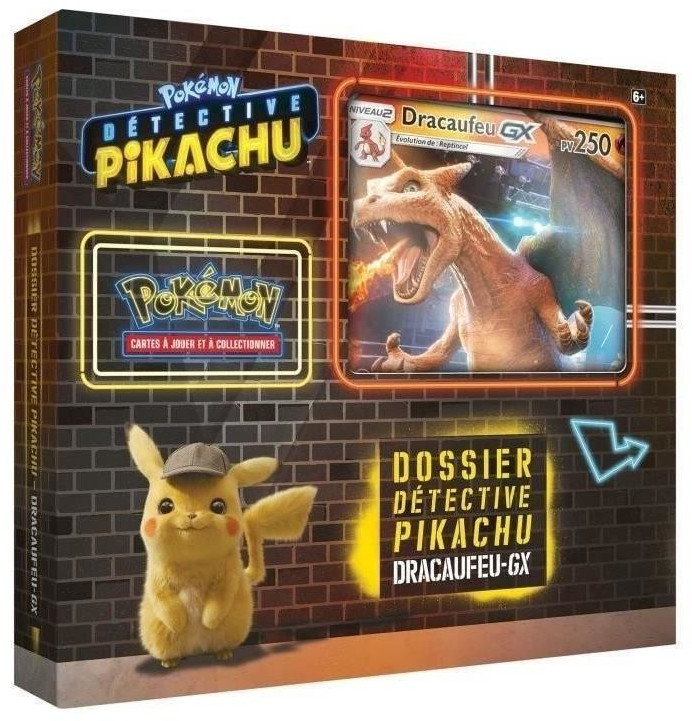 Asmodée Coffret Pokémon Détective Pikachu Dracaufeu GX (français)