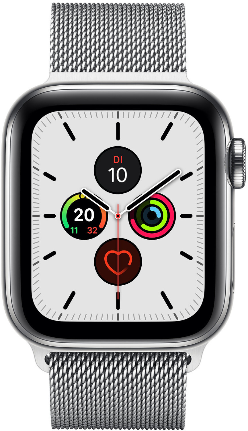 apple watch series 5 44mm stainless steel with milanese loop