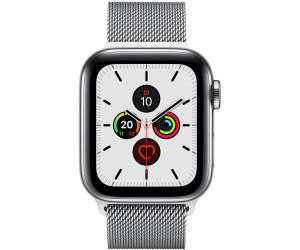 Apple Watch Series 5 GPS + LTE 44mm Edelstahl silber Milanaise silber