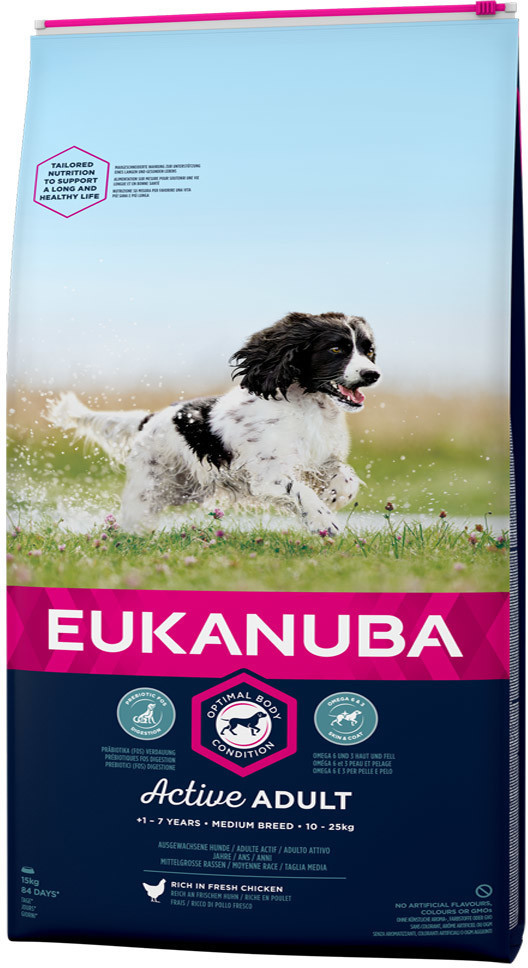 Eukanuba Active Adult Medium Breed Chicken 15kg
