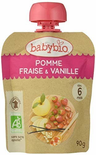 Babybio Fruits - Pomme d´Aquitaine fraise vanille (4x90 g)